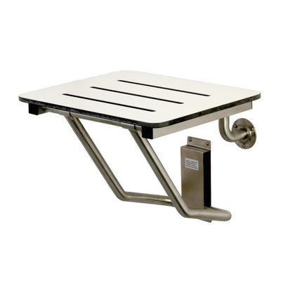 Adascape 18 in. x 16 in. WallMounted Fold Down Shower Seat in Brushed Stainless Steel ADA Compliant - Super Arbor