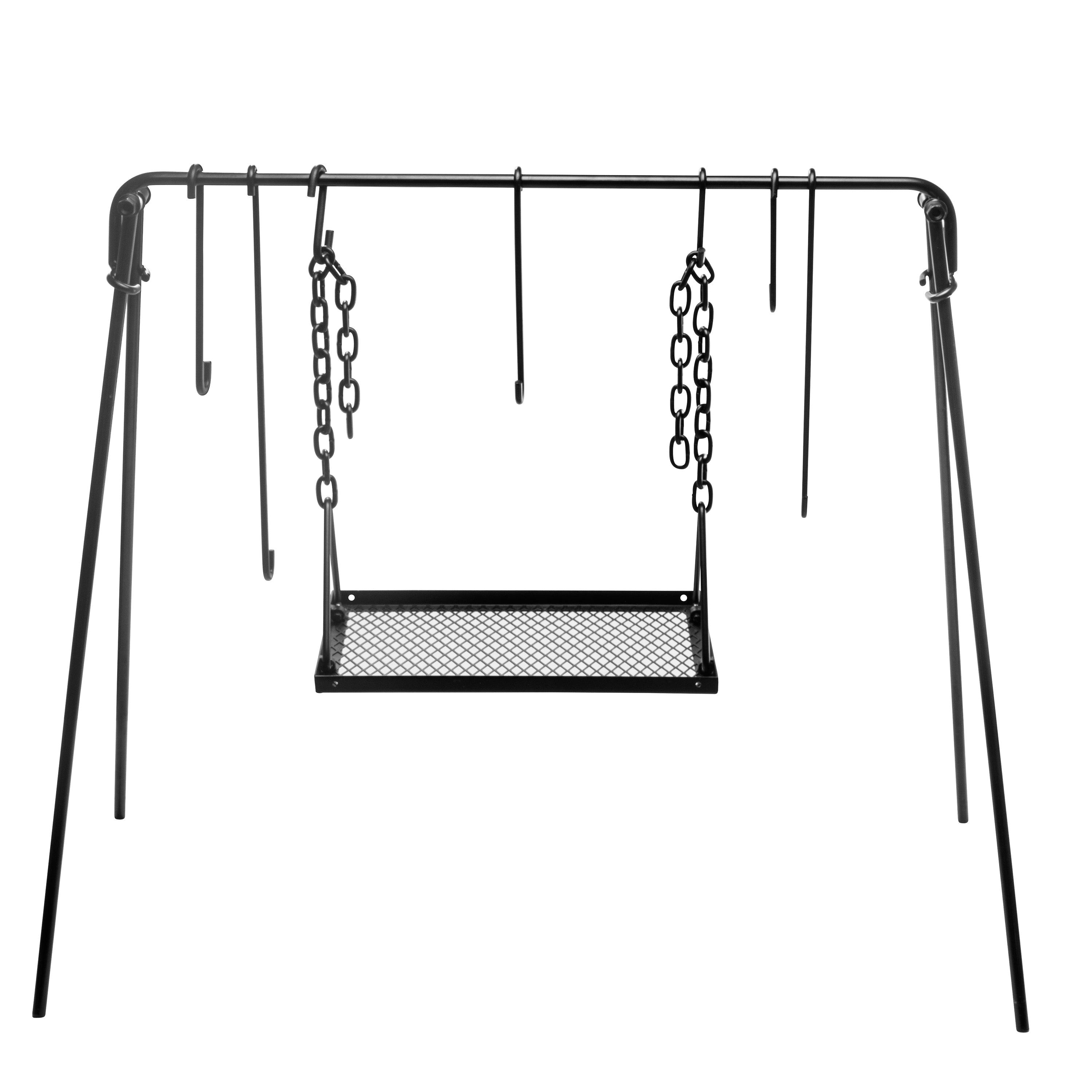 Bruntmor Grill Swing Campfire Cooking Stand BBQ Grill for Cookware & D ...