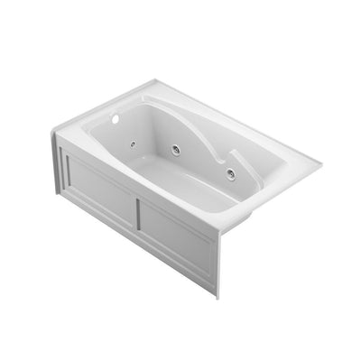 CETRA 60 in. Acrylic Left Drain Rectangular Alcove Whirlpool Bathtub in White - Super Arbor