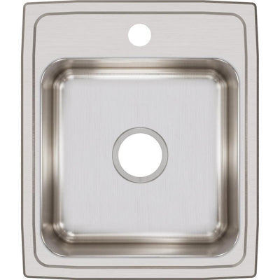 Lustertone Drop-In Stainless Steel 17 in. x 20 in. 1-Hole Single Bowl Kitchen Sink - Super Arbor