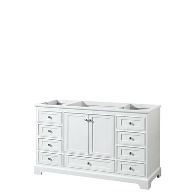 Deborah 59.25 in. W x 21.5 in. D Vanity Cabinet in White - Super Arbor