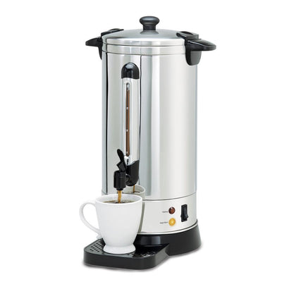 50-Cup Stainless Steel Insulated Coffee Urn with Drip Tray - Super Arbor