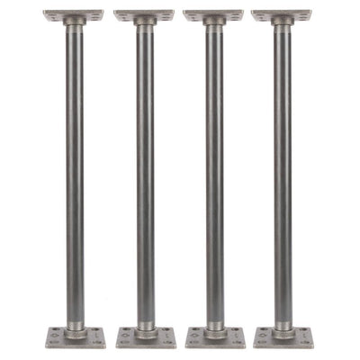 3/4 in. x 1.5 ft. L Black Steel Pipe Square Flange Table Leg Kit (Set of 4) - Super Arbor