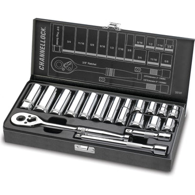 3/8 in. Drive SAE Standard Socket Set (18-Piece) - Super Arbor