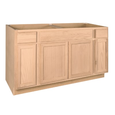 Project Source 60-in W x 35-in H x 23.75-in D Unfinished Unfinished Sink Base Stock Cabinet