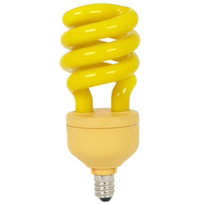 60-Watt Equivalent T3 Spiral CFL Yellow Bug E12 Candelabra Base Light Bulb - Super Arbor