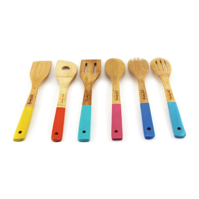 CooknCo Multi-Color Bamboo Utensil (Set of 6) - Super Arbor