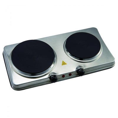 7.3 in. Electric 2-Burner Hot Stainless Plate with Temperature Controls - Super Arbor