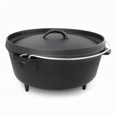 6 qt. Round Cast Iron Dutch Oven in Black with Lid - Super Arbor