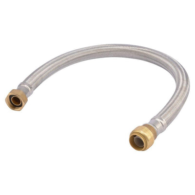 3/4 in. Push-to-Connect x 3/4 in. FIP x 24 in. Braided Stainless Steel Water Heater Connector - Super Arbor