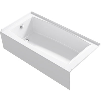 Elmbrook 60 in. Left Drain Rectangular Alcove Bathtub with Integral Apron in White - Super Arbor