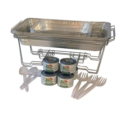 8 Qt. Capacity 24-Piece Aluminum Multi-Buffet Server Chafing Dish - Super Arbor