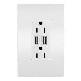 Legrand Radiant White 15-amp Decorator Tamper Resistant with Wall Plate Residential (2-Pack) Usb Outlet - Hardwarestore Delivery