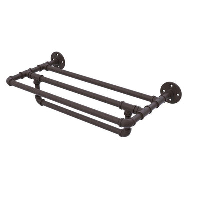 Pipeline Collection 36 in. Wall Mounted Towel Shelf with Towel Bar in Oil Rubbed Bronze - Super Arbor