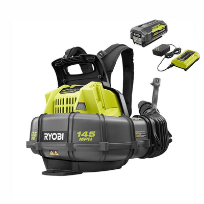 RYOBI 145 MPH 625 CFM 40-Volt Lithium-Ion Cordless Backpack Blower 5 Ah Battery and Charger Included
