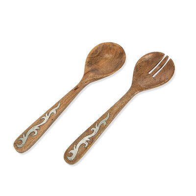 Wood Inlay 2pc Set Utensils - Super Arbor