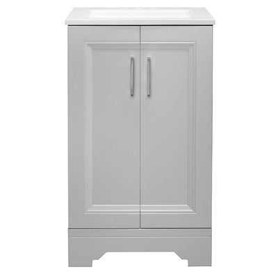 Willowridge 18-1/2 in. W Bath Vanity in Dove Gray with Cultured Marble Vanity Top in White with White Sink - Super Arbor