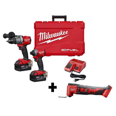 M18 FUEL 18-Volt Lithium-Ion Brushless Cordless Hammer Drill and Impact Driver Combo Kit (2-Tool) with Free Grinder - Super Arbor
