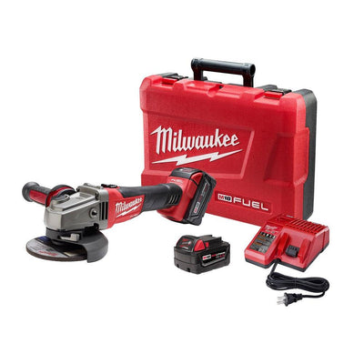 M18 FUEL 18-Volt Lithium-Ion Brushless Cordless 4-1/2 in. /5 in. Grinder W/ Slide Switch Kit W/ (2) 5.0Ah Batteries - Super Arbor