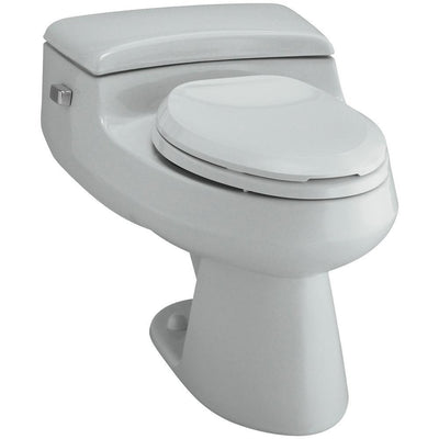 San Raphael Comfort Height 1-Piece 1 GPF Single Flush Elongated Toilet in Ice Grey, Seat Included - Super Arbor