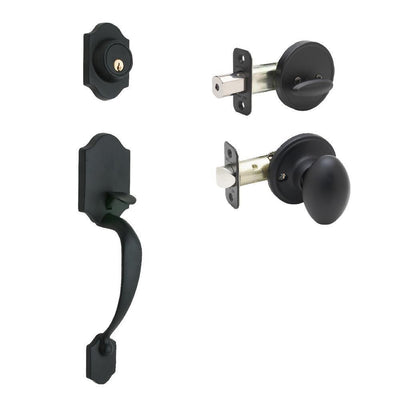 Heritage Black Door Handleset and Egg Knob Trim - Super Arbor