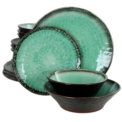 Green Lantern 16-Piece Contemporary Teal Terra Cotta Dinnerware Set (Service for 4) - Super Arbor