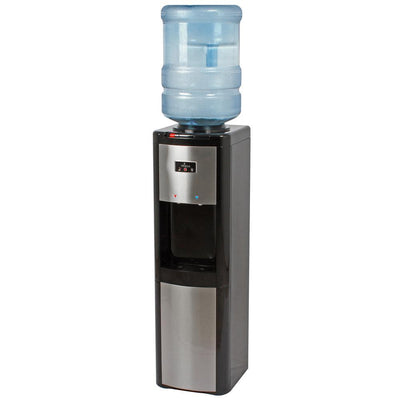 3-5 Gal. ENERGY STAR Hot/Cold/Room Temperature Top Load Water Cooler Dispenser with Kettle Feature in Black/Stainless - Super Arbor