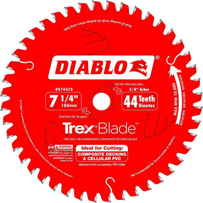 7-1/4 in. x 44-Tooth Trex/Composite Material Cutting Saw Blade - Super Arbor