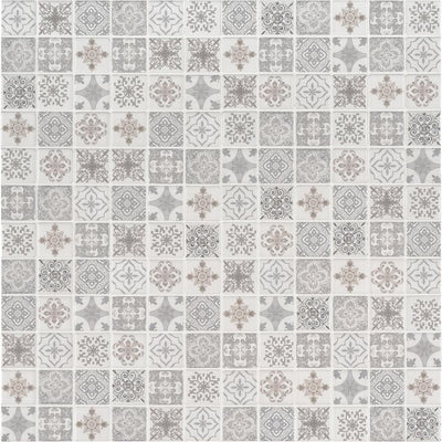 Anya Blanco Encaustic 12 in. x 12 in. x 6mm Matte Ceramic Mesh-Mounted Mosaic Tile (14.55 sq. ft. / case) - Super Arbor