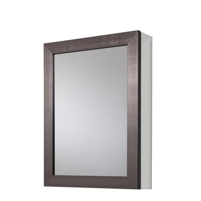 20 in. x 26 in Framed Aluminum Recessed or Surface-Mount Bathroom Medicine Cabinet in Coppered Pewter - Super Arbor