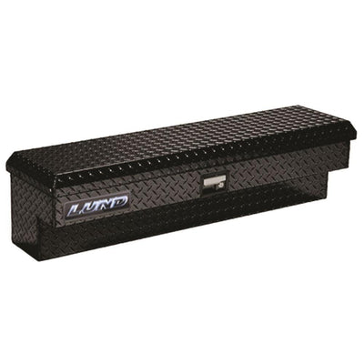 Lund 48 in Aluminum Side Mount Truck Tool Box with Full or Mid Size, Full Lid, Black with mounting hardware and keys included - Super Arbor