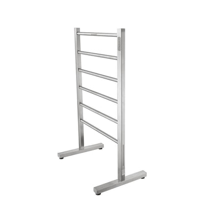 Kiln Series 6-Bar Stainless Steel Floor Mounted Electric Towel Warmer Rack in Brushed Nickel - Super Arbor