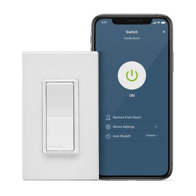 Decora Smart Wi-Fi 15 Amp Light Switch No Hub Required Works with Alexa Google Assistant Wallplate Included, White - Super Arbor