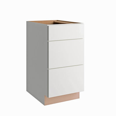 Courtland Shaker Assembled 18 in. x 34.5 in. x 24 in. Stock Drawer Base Kitchen Cabinet in Polar White