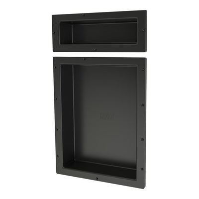 Redi Niche 16 in. W x 26 in. H Shampoo Soap Double Niche Set in Black - Super Arbor