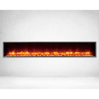 79 in. Built-in LED Electric Fireplace in Black Matt - Super Arbor