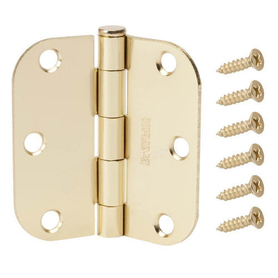 3-1/2 in. x 5/8 in. Radius Satin Nickel Door Hinge Value Pack (12 per Pack) - Super Arbor