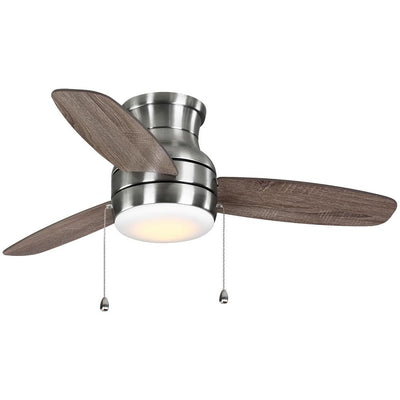 Ashby Park 44 in.  White Color Changing Integrated LED Brushed Nickel Ceiling Fan with Light Kit - Super Arbor
