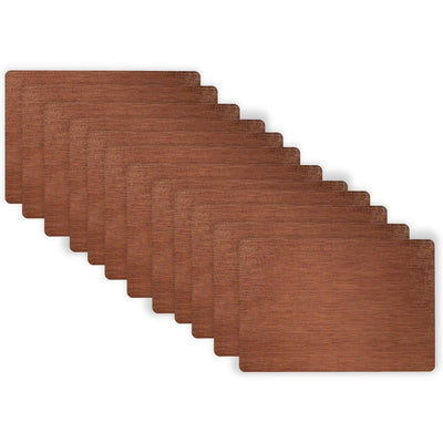 19 in. x 13 in. Copper Metallic Stitched PVC Placemats (Set of 12) - Super Arbor