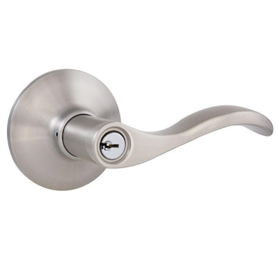 Naples Satin Nickel Keyed Entry Door Lever - Super Arbor