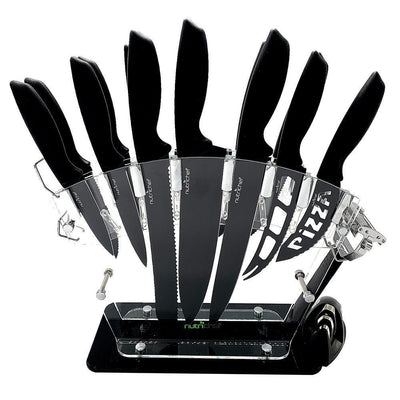 17-Piece Stainless Steel Precision Kitchen Knife Set with Block Stand - Super Arbor