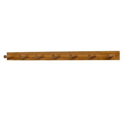 24 in. L Decorative Bamboo 7-Peg Wall Mount Wood Rack - Super Arbor