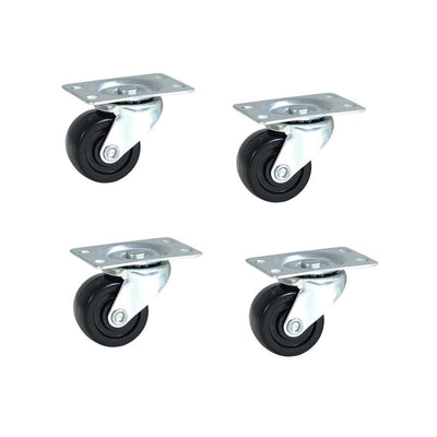 1-1/2 in. Low Profile Rubber Swivel Plate Casters (4-Pack) - Super Arbor
