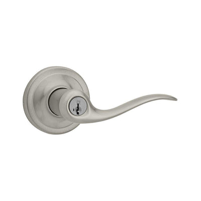 Tustin Satin Nickel Entry Door Lever featuring SmartKey Security - Super Arbor