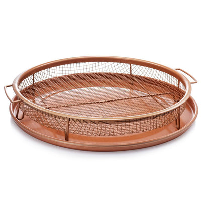 Non-Stick Ti-Ceramic Heat Circulating 12 in. Round Crisper Tray - Super Arbor