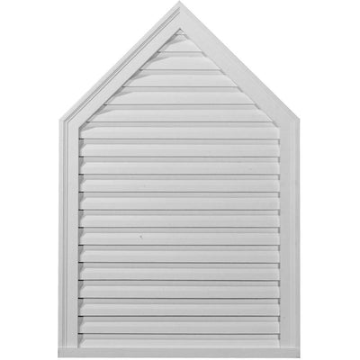 24 in. x 30 in. Steeple Primed Polyurethane Paintable Gable Louver Vent - Super Arbor