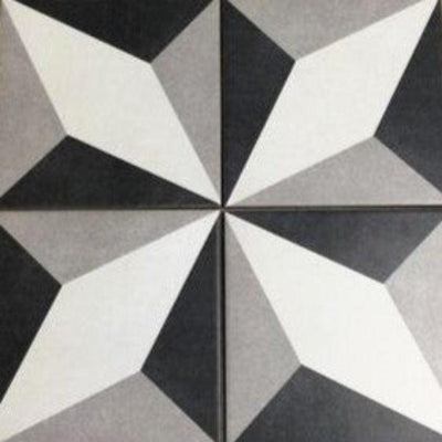 Twenties Black 7-3/4 in. x 7-3/4 in. Ceramic Floor and Wall Tile (0.43 sq. ft./Each)