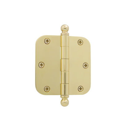 3.5 in. Ball Tip Residential Hinge with Square Corners in Antique Brass - Super Arbor