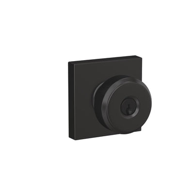 Custom Bowery Matte Black Collins Trim Keyed Entry Door Knob - Super Arbor