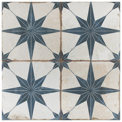 Merola Tile Kings Star Blue 17-5/8"x17-5/8" Ceramic F/W Tile